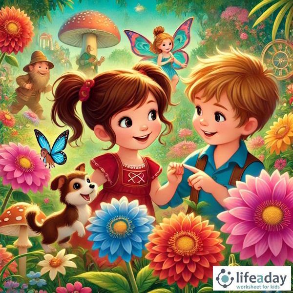 การ์ตูนสำหรับเด็ก ในรูปแบบ นิทานการ์ตูนสองภาษา เรื่อง The Great Garden Adventure หน้า 7